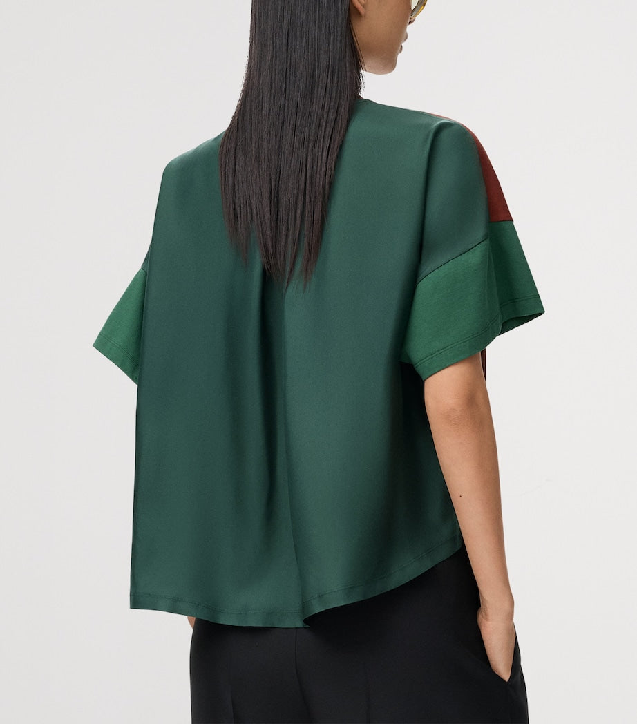 LOEWE Brown Cotton-Silk Box-Fit T-Shirt