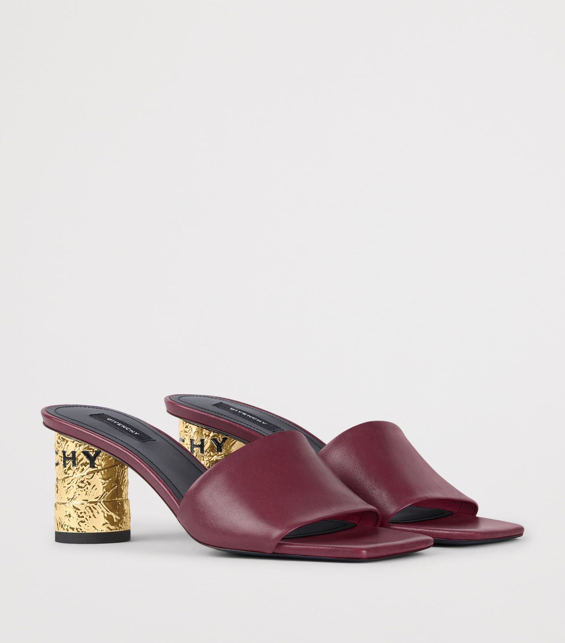 Leather Heeled Mules 65