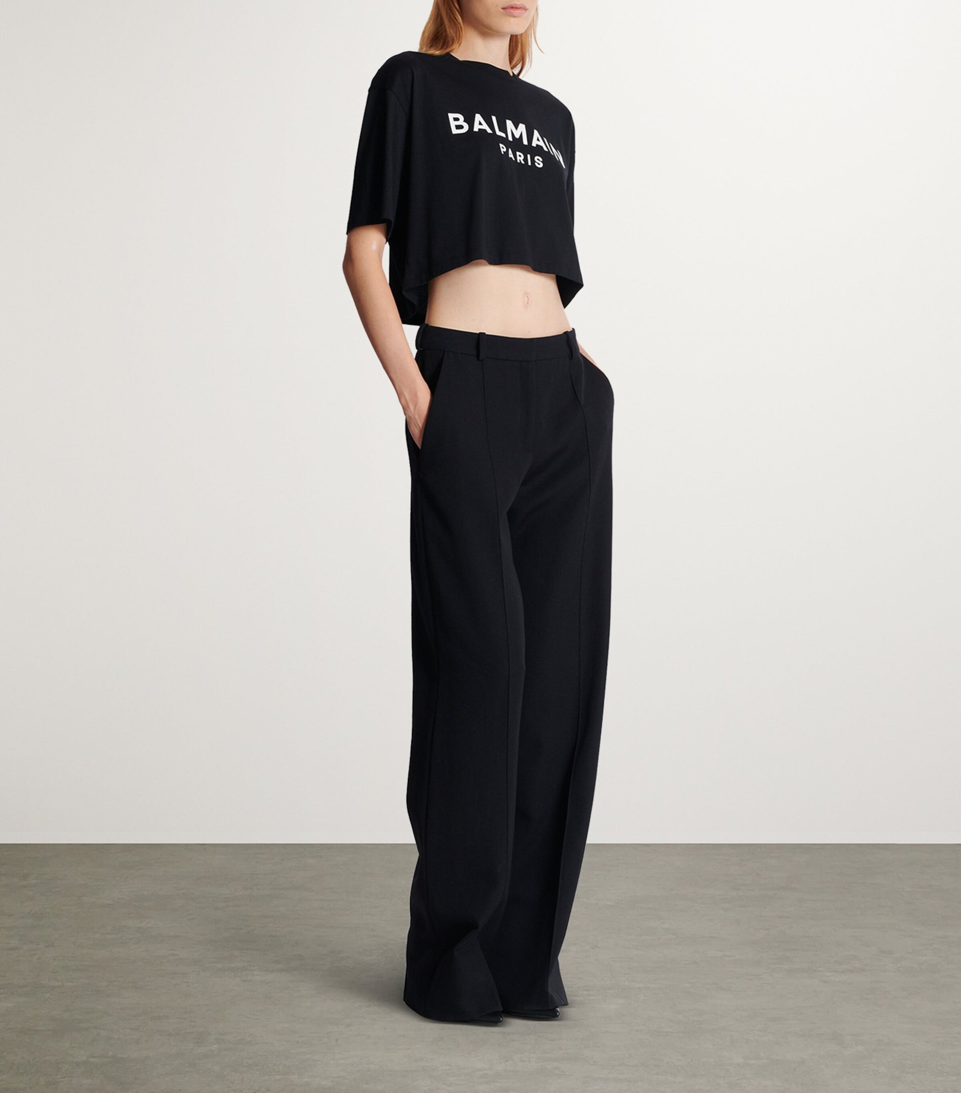 Black Cropped Logo T-Shirt