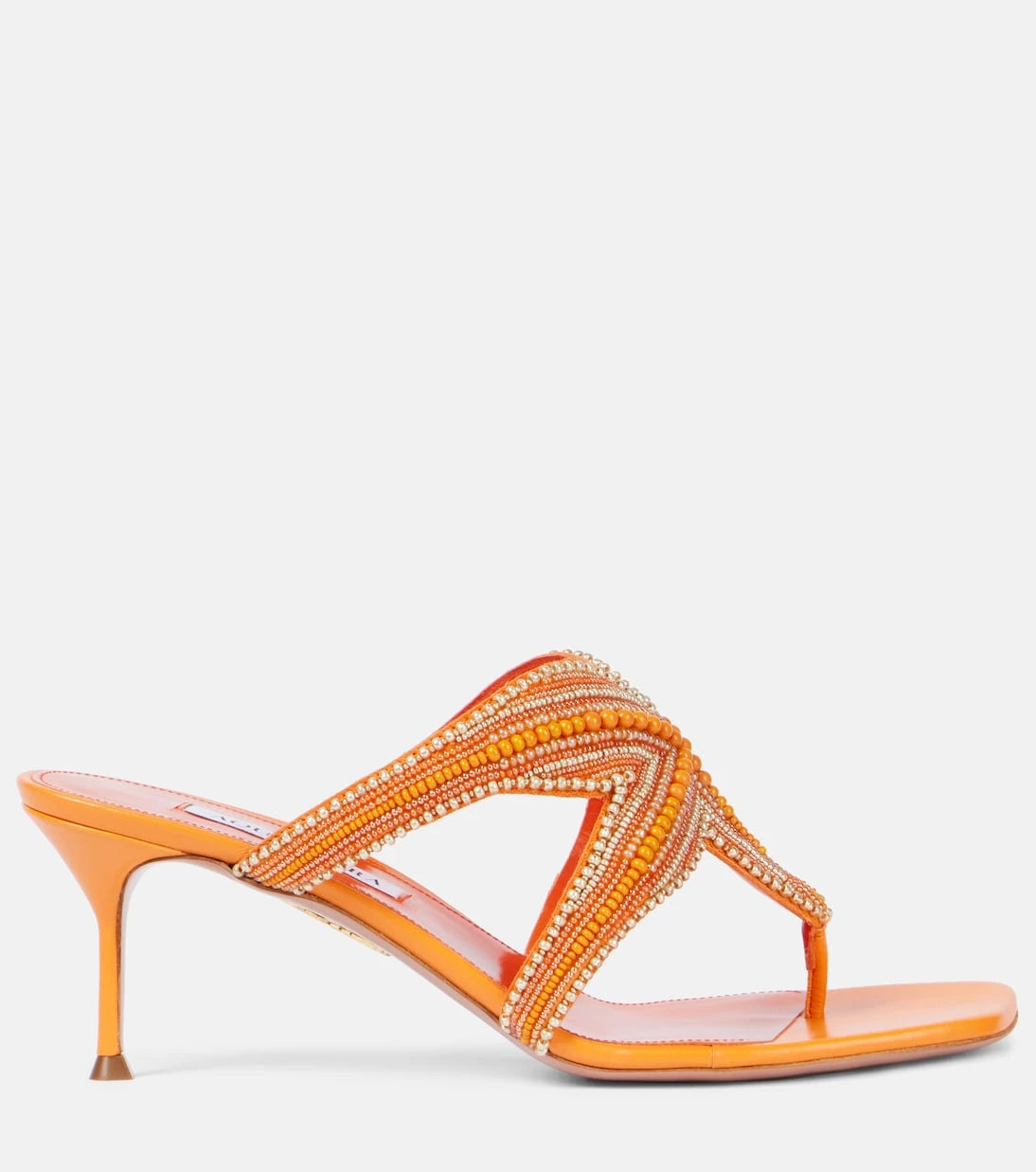 Aquazzura - Reef Star beaded leather thong sandals