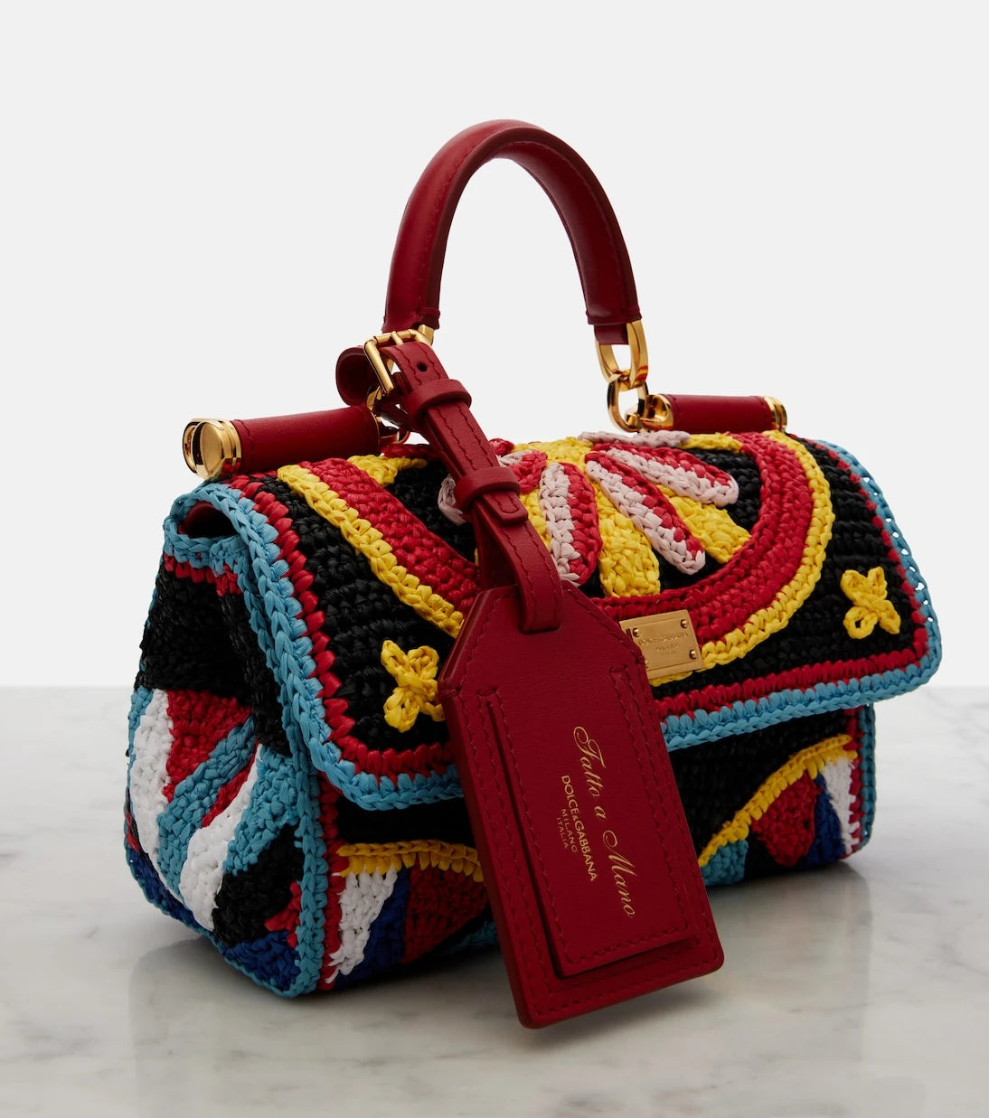 Dolce&Gabbana - My Sicily Mini crochet top-handle bag