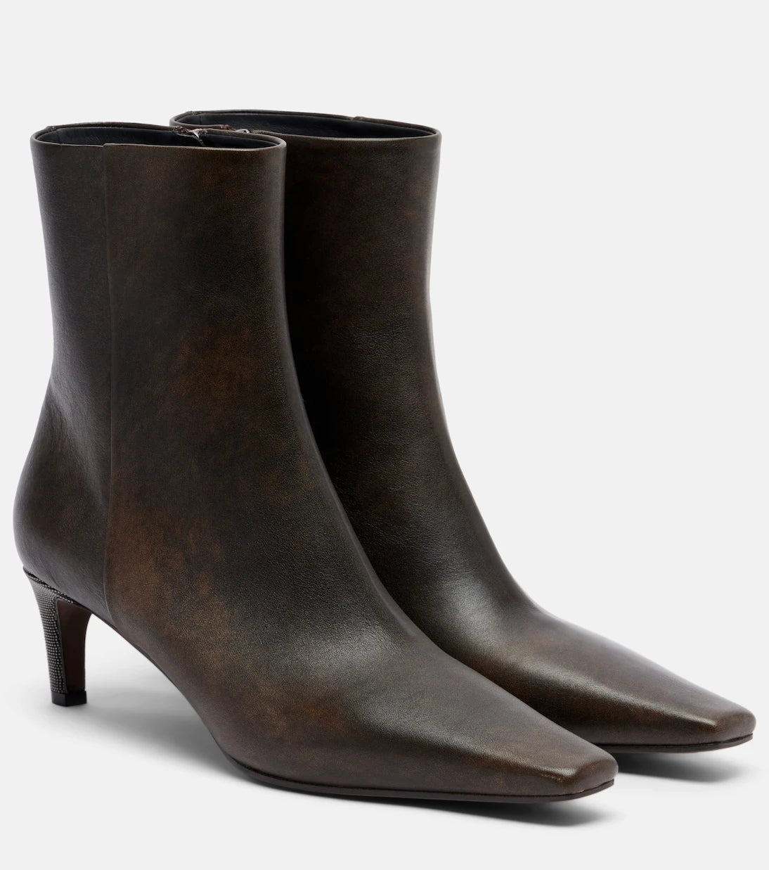 Brunello Cucinelli - Monili leather ankle boots