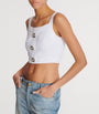 Balmain White Tweed Crop Top