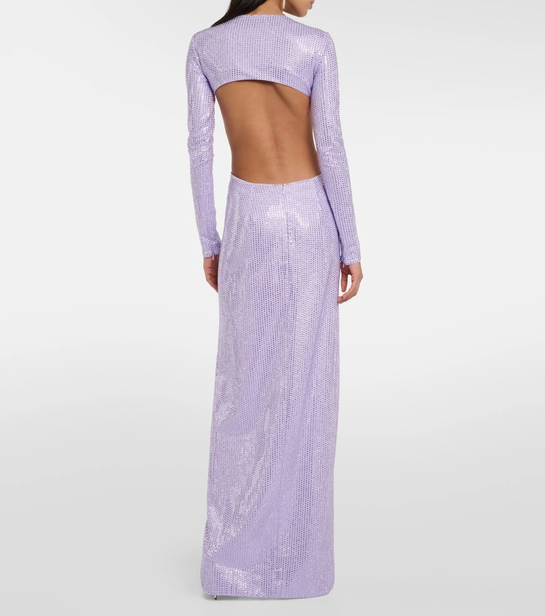 Area - Crystal-embellished cutout jersey gown