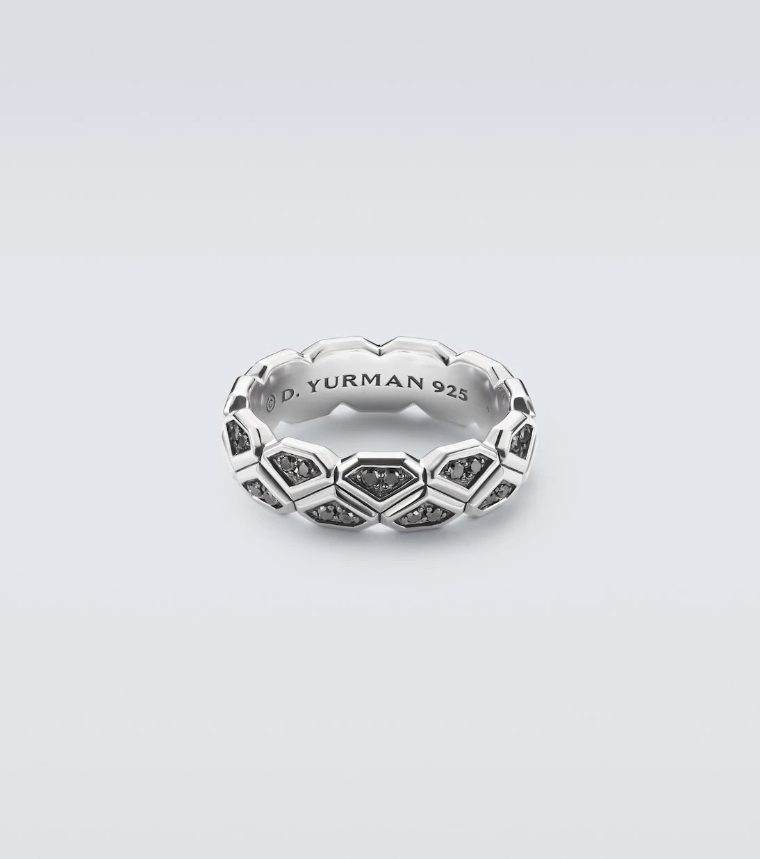 David Yurman - Hex sterling silver ring with diamonds
