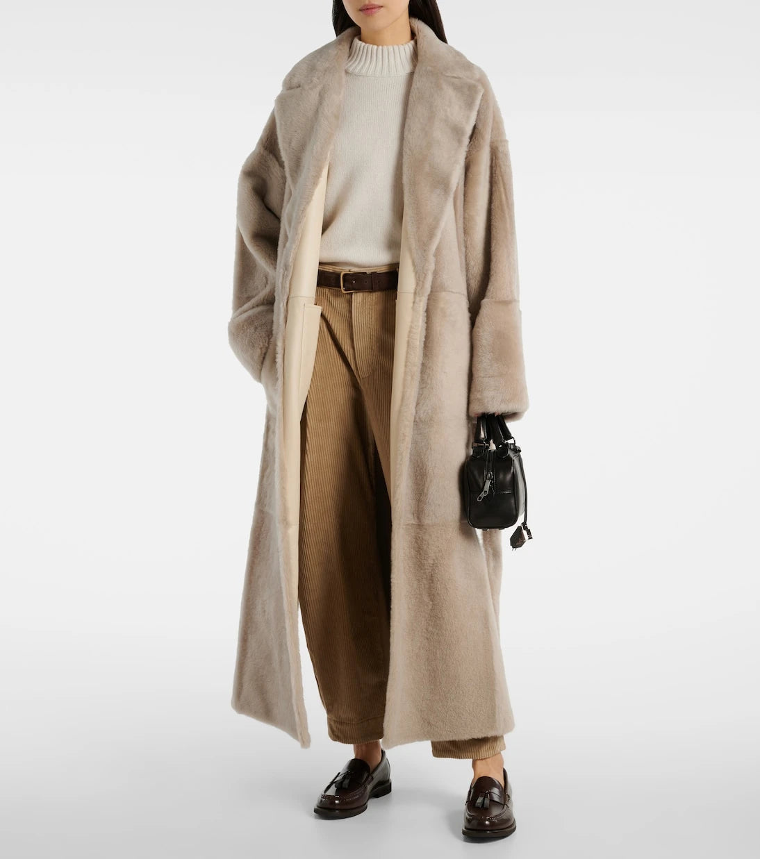 Brunello Cucinelli - Reversible shearling and leather coat