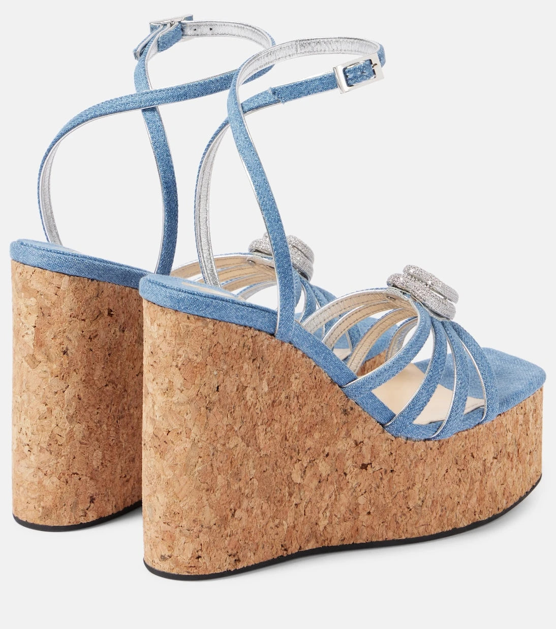 Mach & Mach - Double Heart denim wedges