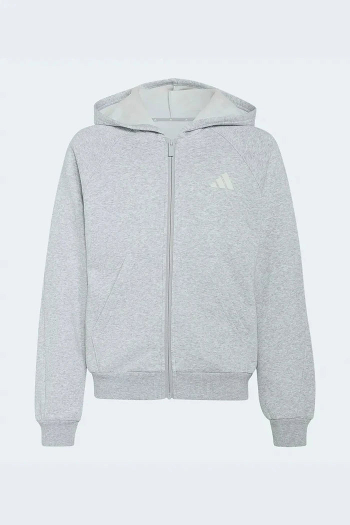 adidas çocuklar için pamuklu fermuarlı kapüşonlu sweatshirt