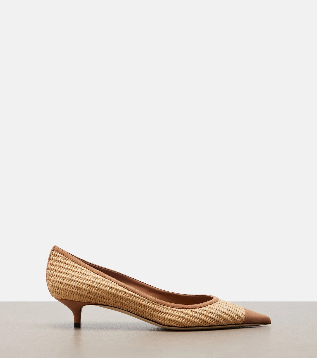 Jimmy Choo - Amelia suede-trimmed raffia pumps
