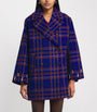 MAX&Co. Blue Wool-Blend Check Pea Coat