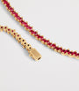 Rose Gold and Ruby Princess Tennis Necklace