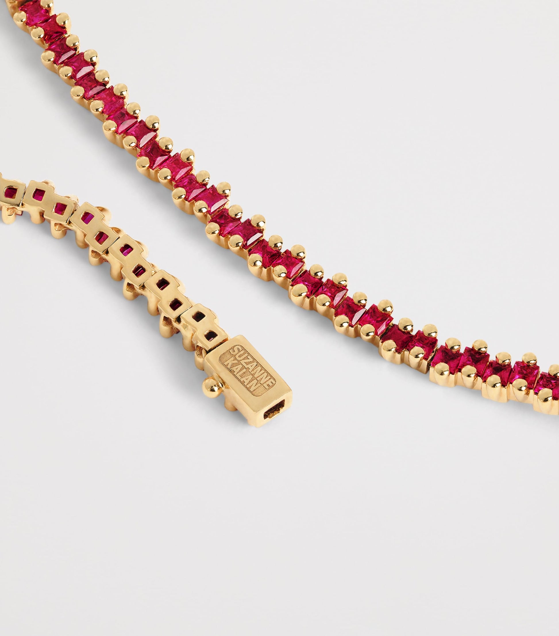 Rose Gold and Ruby Princess Tennis Necklace