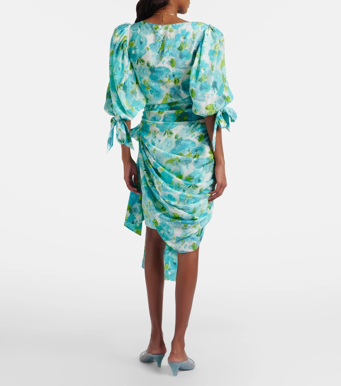 Chloé - Draped floral silk minidress