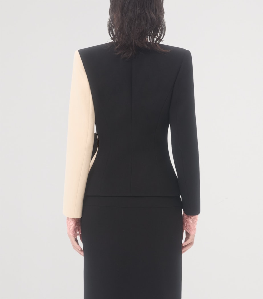 Valentino Black Virgin Wool Bow Blazer