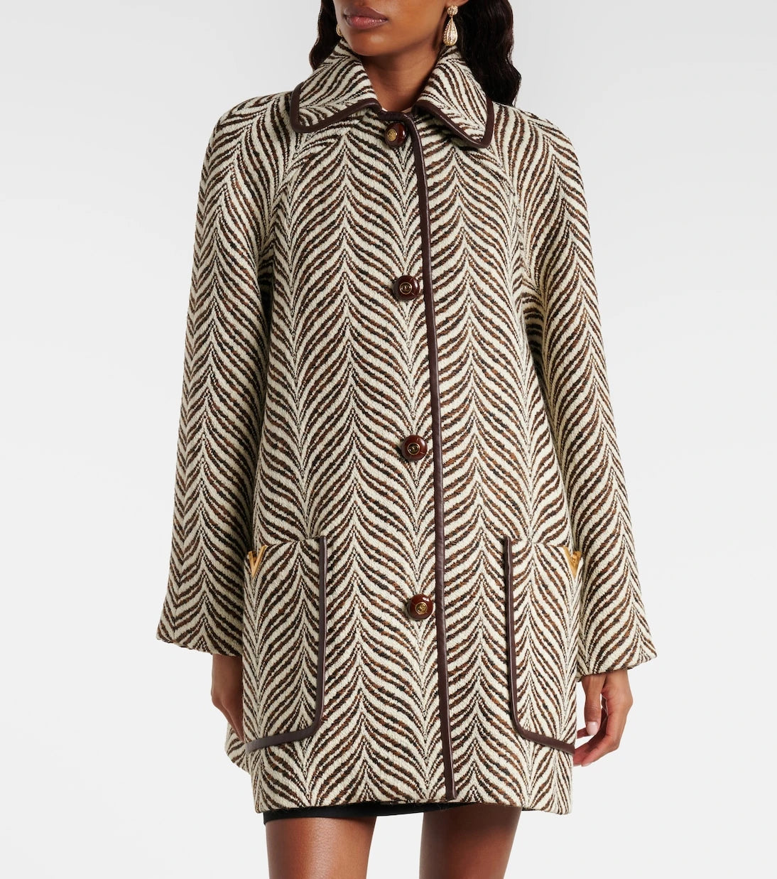 Valentino - VGold wool and cashmere coat