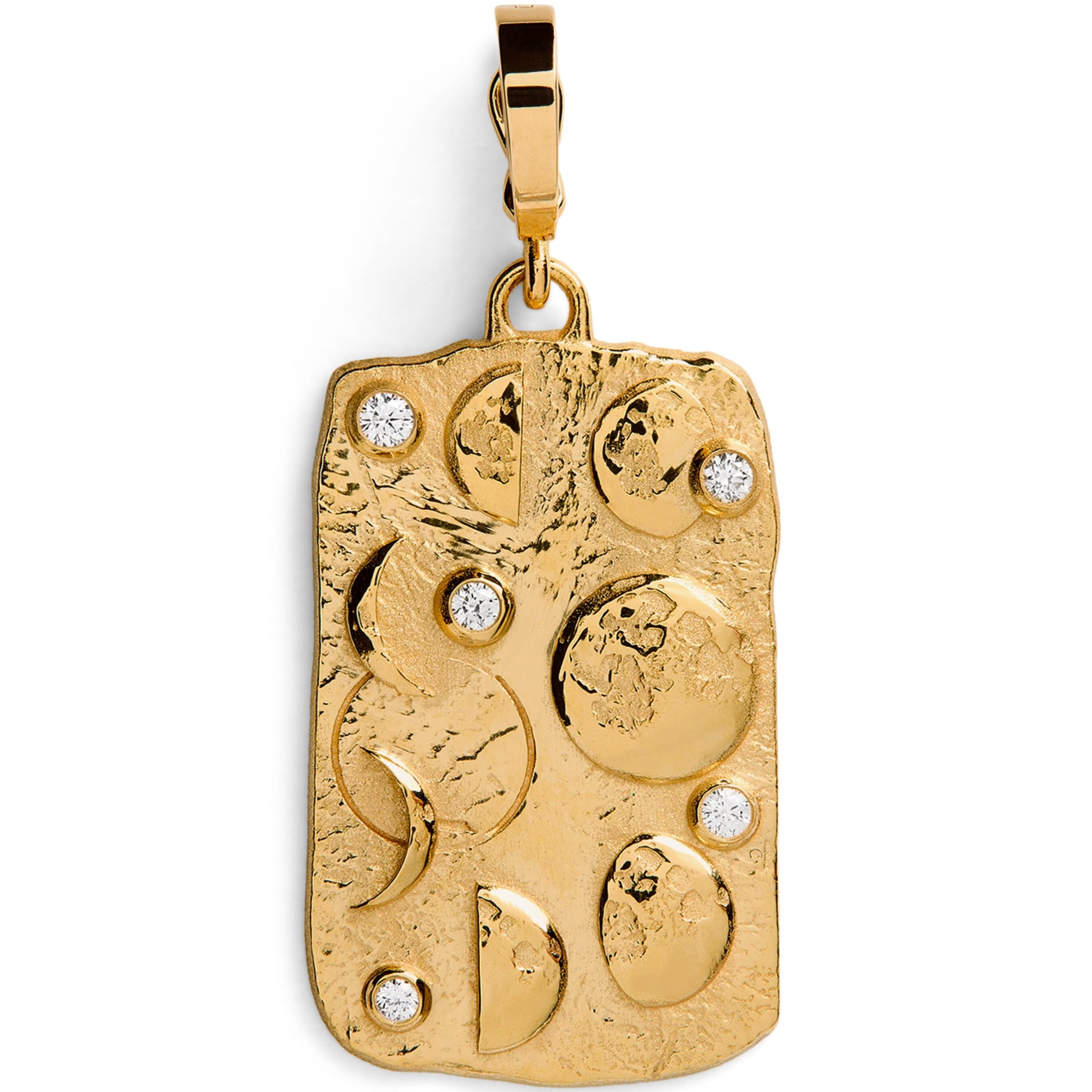 Yellow Gold and Diamond New Beginnings Moon Phases Charm
