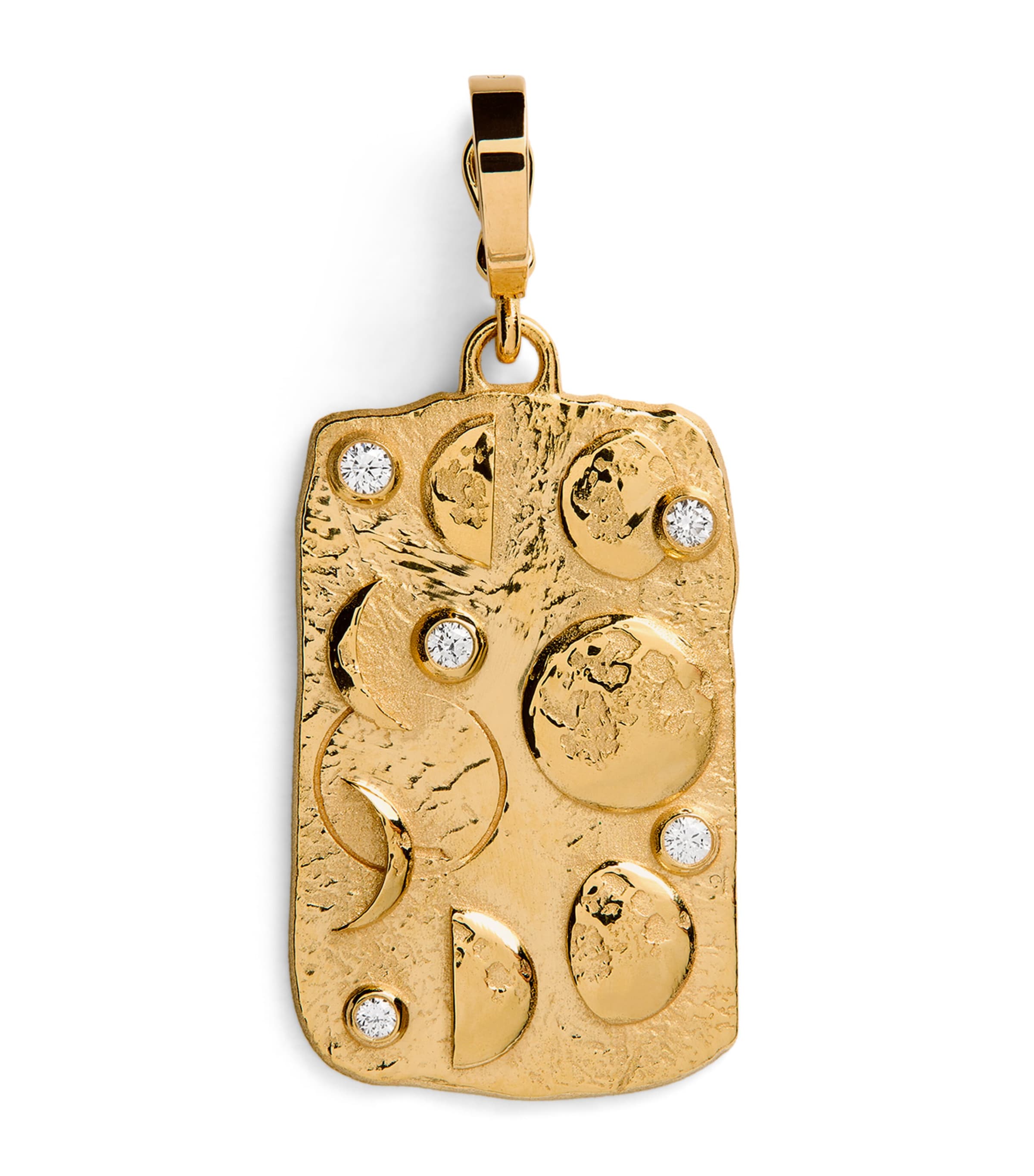 Yellow Gold and Diamond New Beginnings Moon Phases Charm