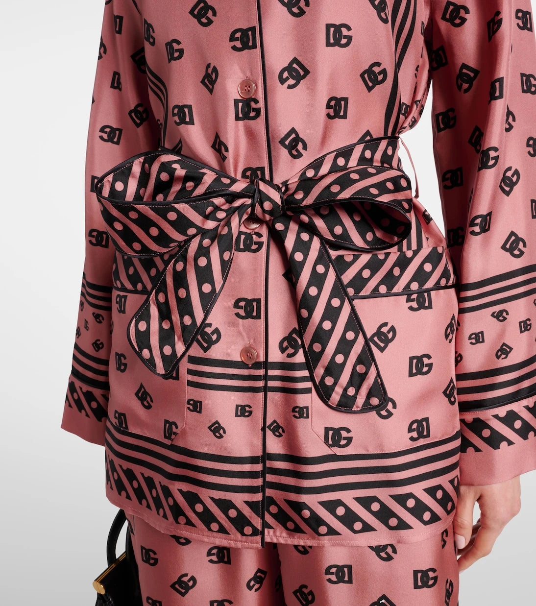 Dolce&Gabbana - قميص DG من الساتان الحريري