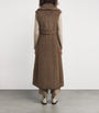 Max Mara Brown Alpaca-Wool-Silk Sleeveless Coat