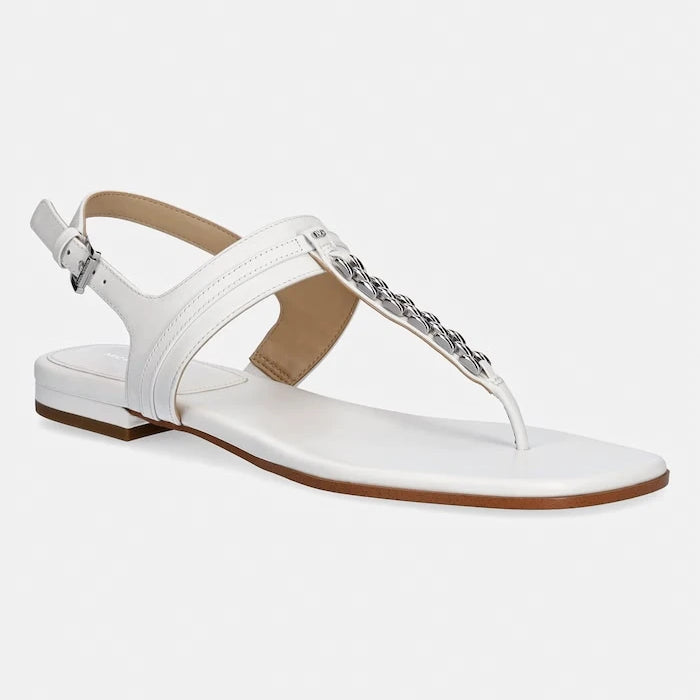 MICHAEL Michael Kors düz tabanlı kadın deri sandalet Marcia Thong Sandal
