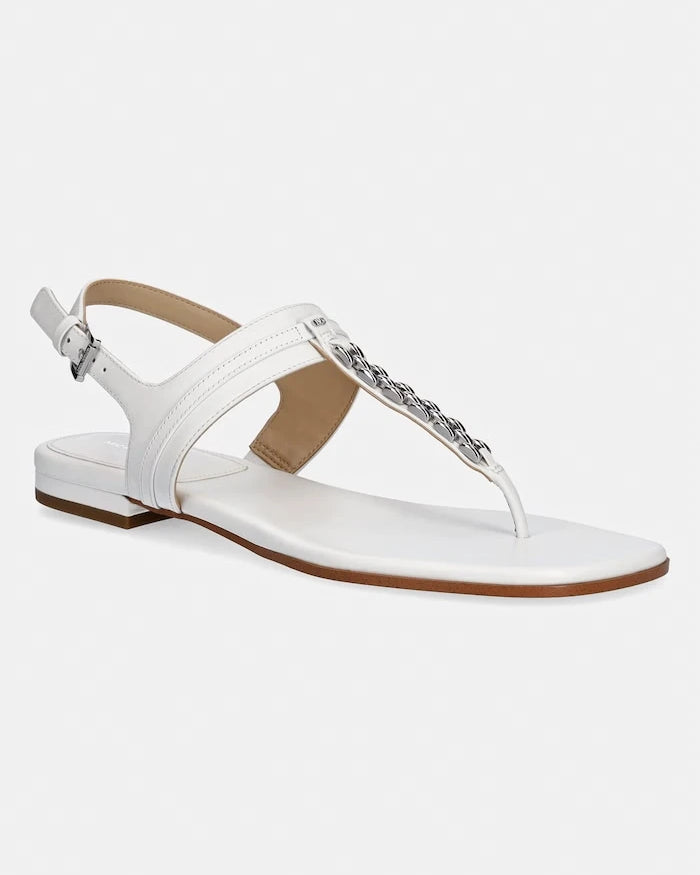 MICHAEL Michael Kors düz tabanlı kadın deri sandalet Marcia Thong Sandal