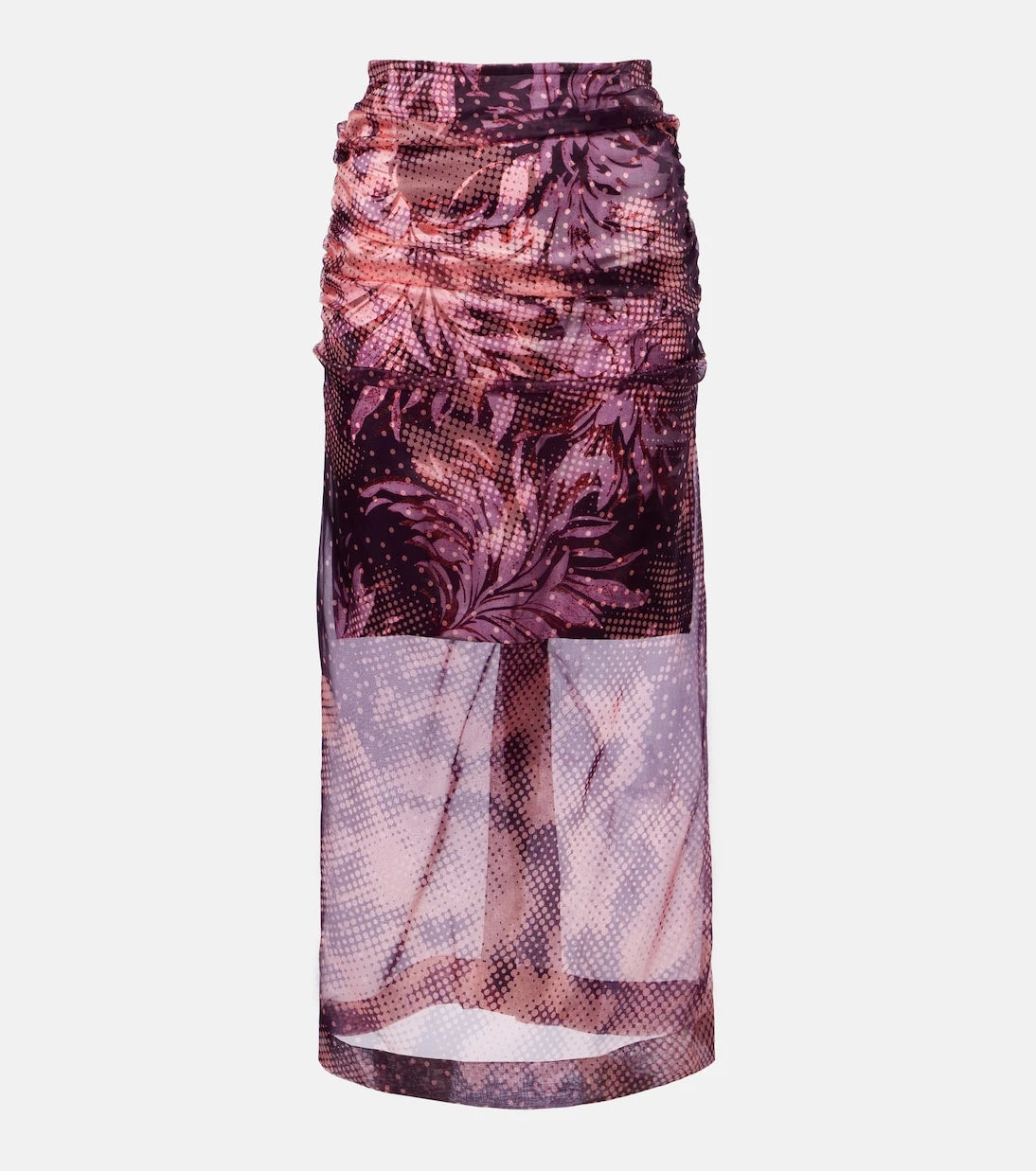 Dries Van Noten - Layered printed silk-blend midi skirt