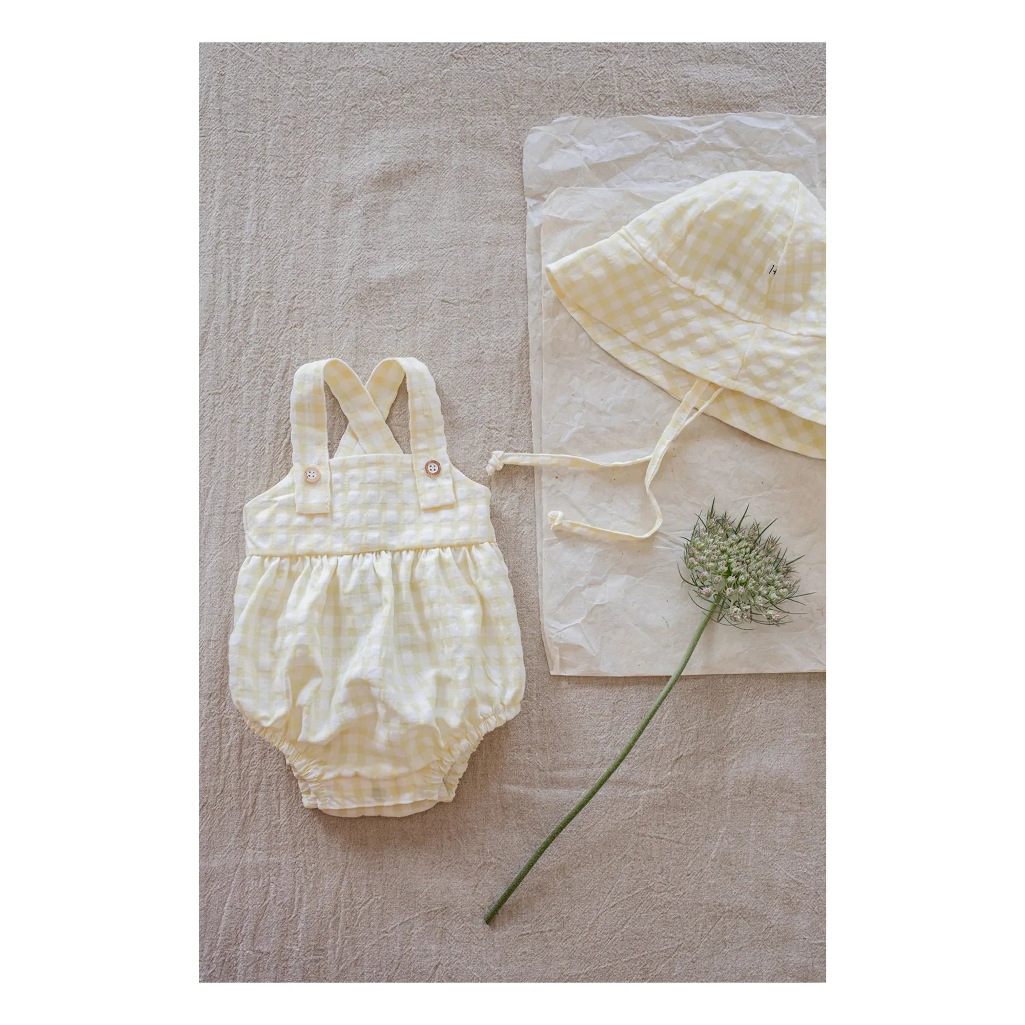 1+ in the family - Egas Vichy Seersucker hat | Pale yellow