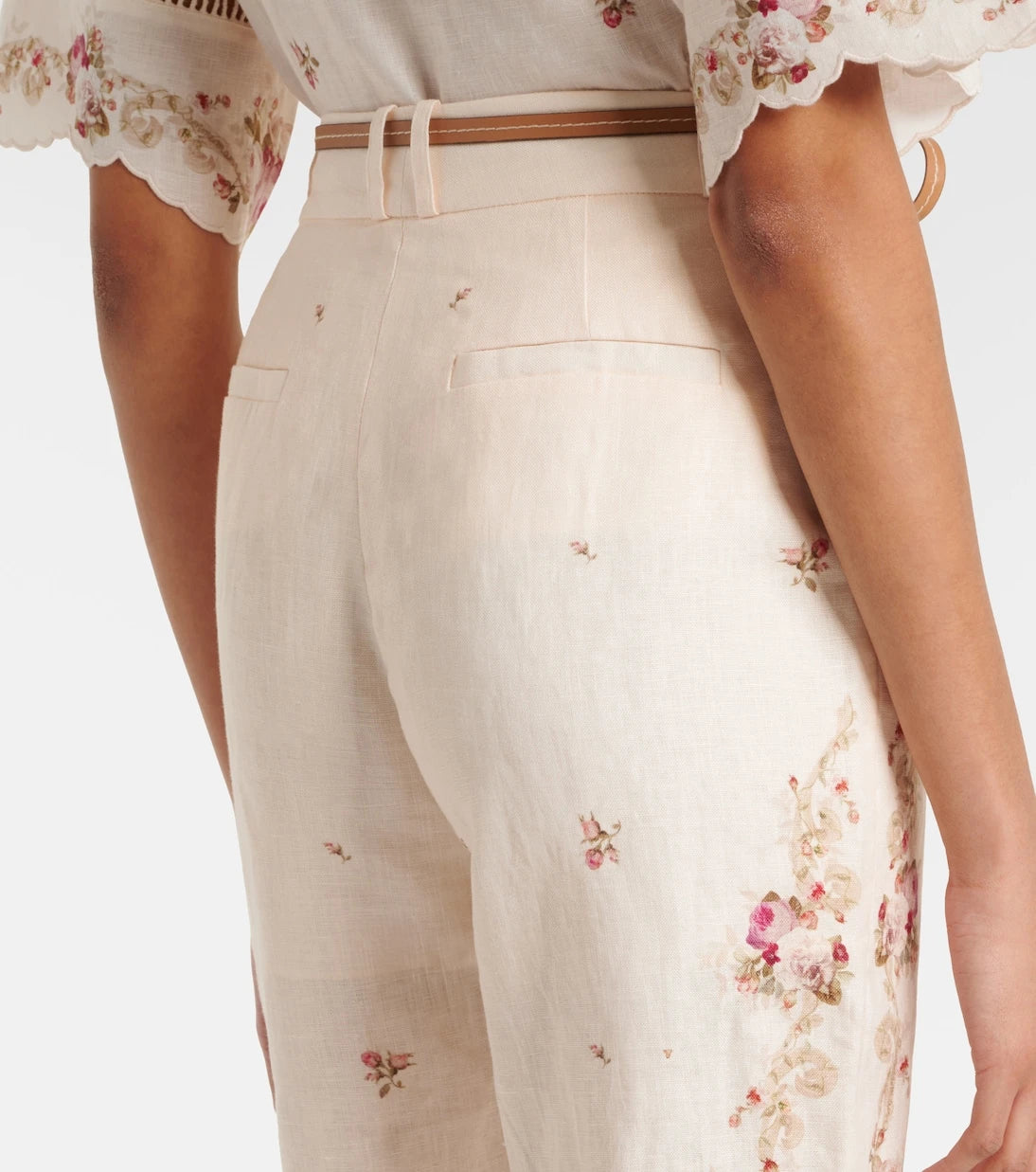 Zimmermann - بنطال Patience floral linen flares