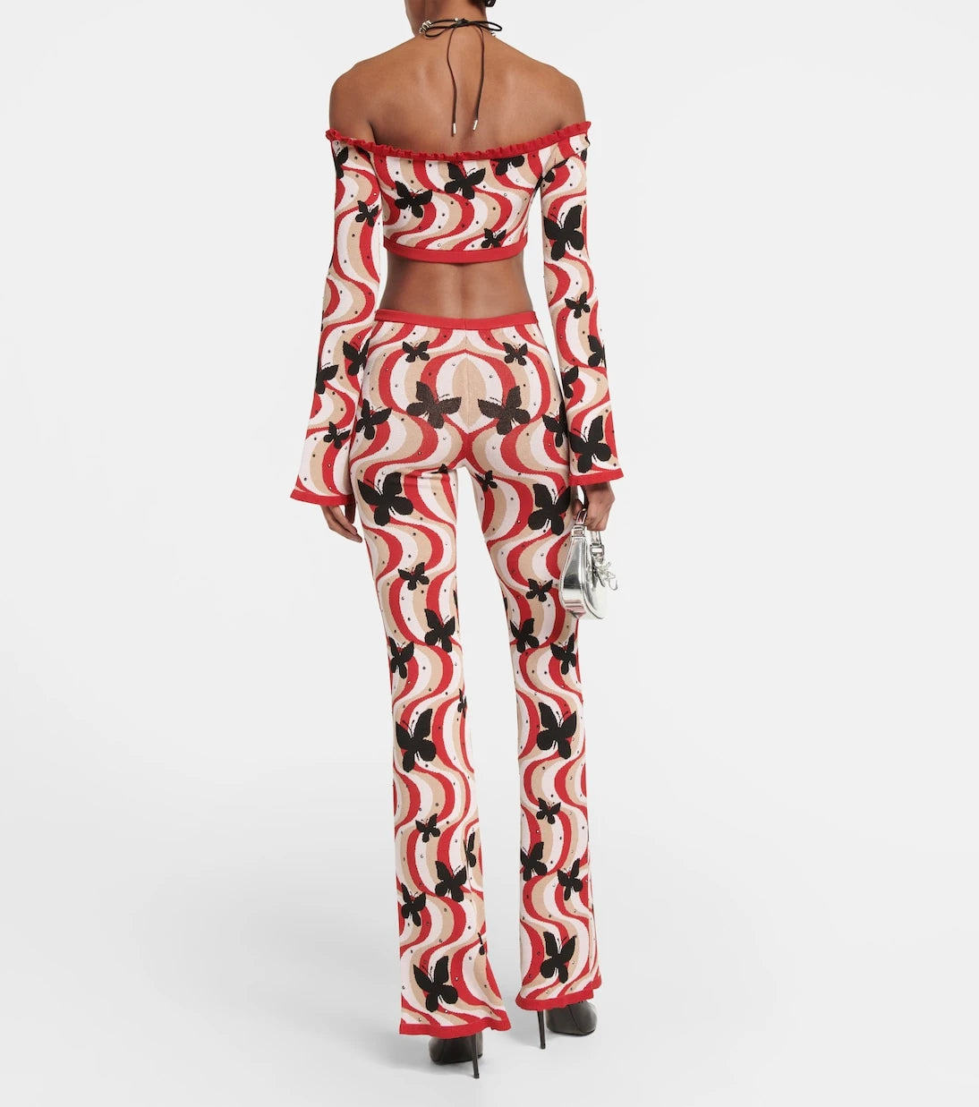 Alessandra Rich - Printed bandeau cropped top