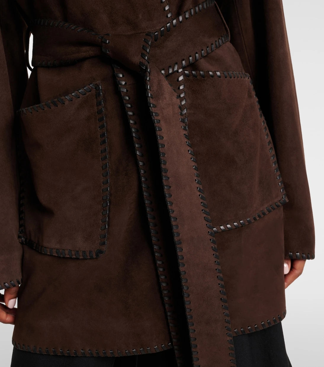 Nour Hammour - Anika suede wrap coat