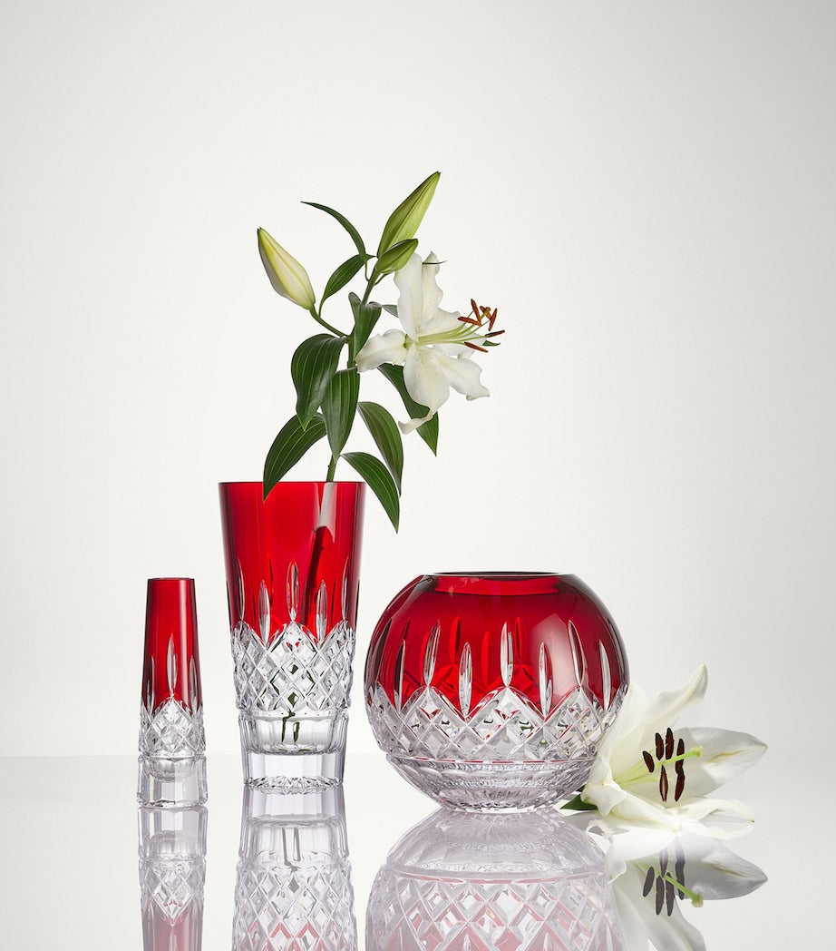 Crystal Lismore Red Bud Vase (18cm)