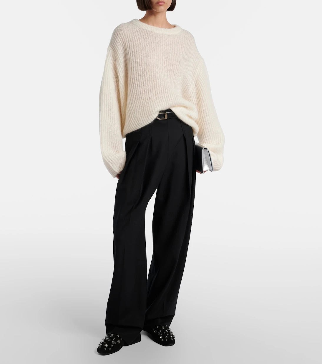 Veronica Beard - Narcisa crystal-embellished suede mules