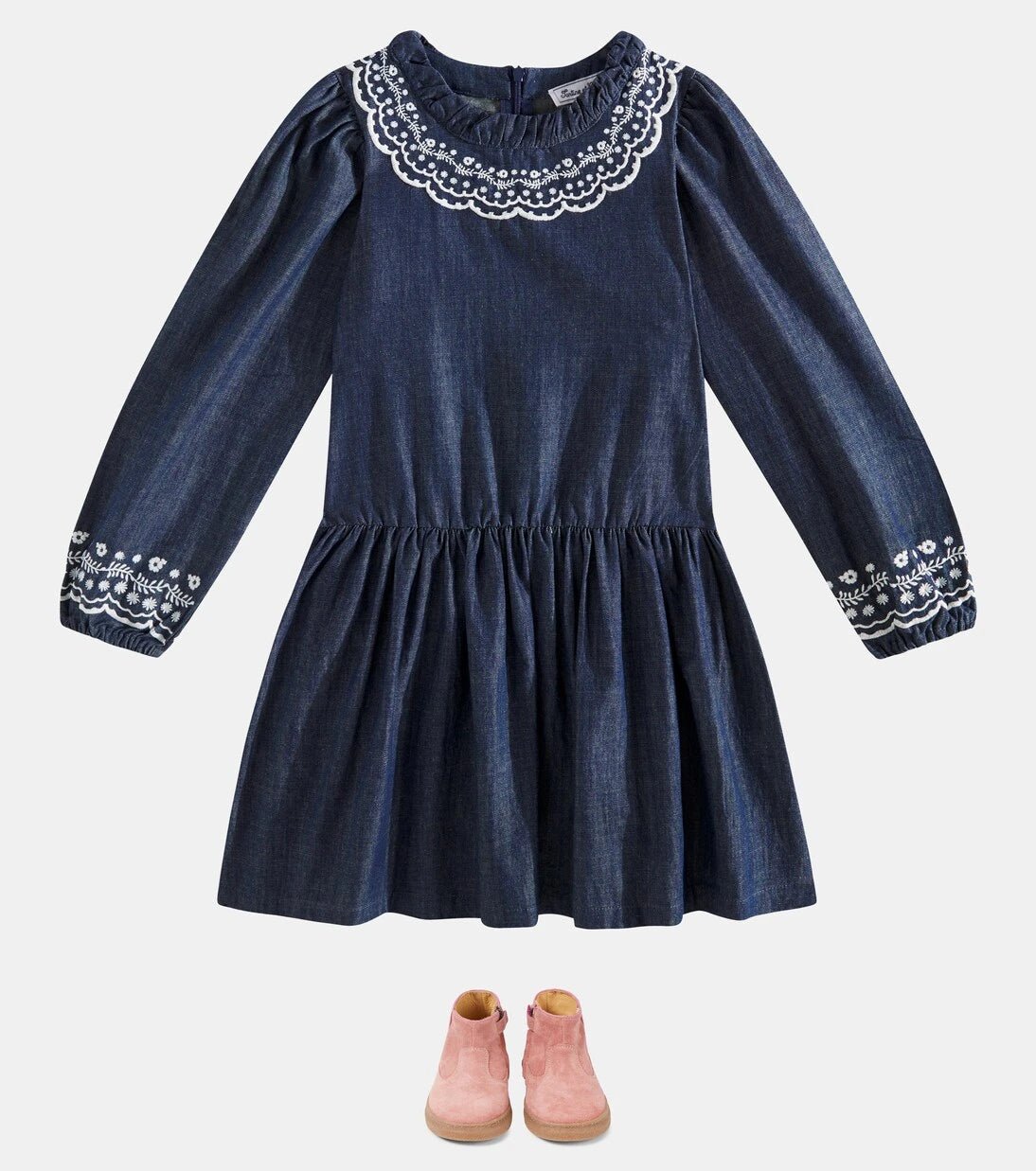 Tartine et Chocolat - Embroidered denim dress