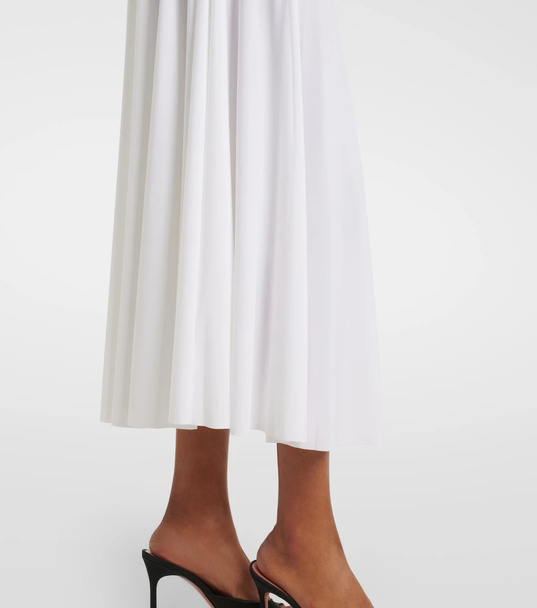 Norma Kamali - Pleated jersey midi skirt