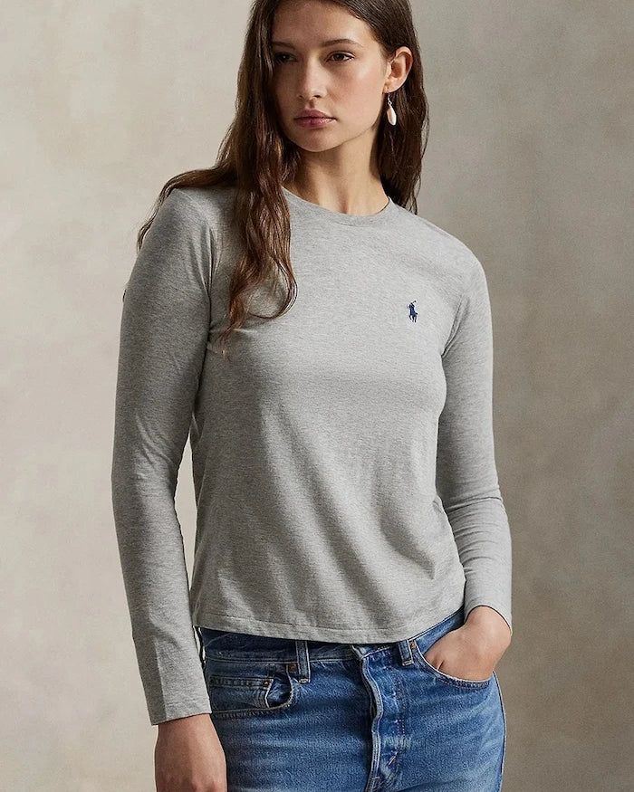 Polo Ralph Lauren uzun kollu kadın pamuklu bluz