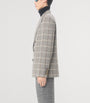 Valentino Garavani Grey Virgin Wool Windowpane Check Double-Breasted Blazer