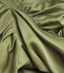 Satin Ruched Burke Midi Dress