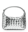 Bottega Veneta Silver Mini Lambskin Wallace Top-Handle Bag