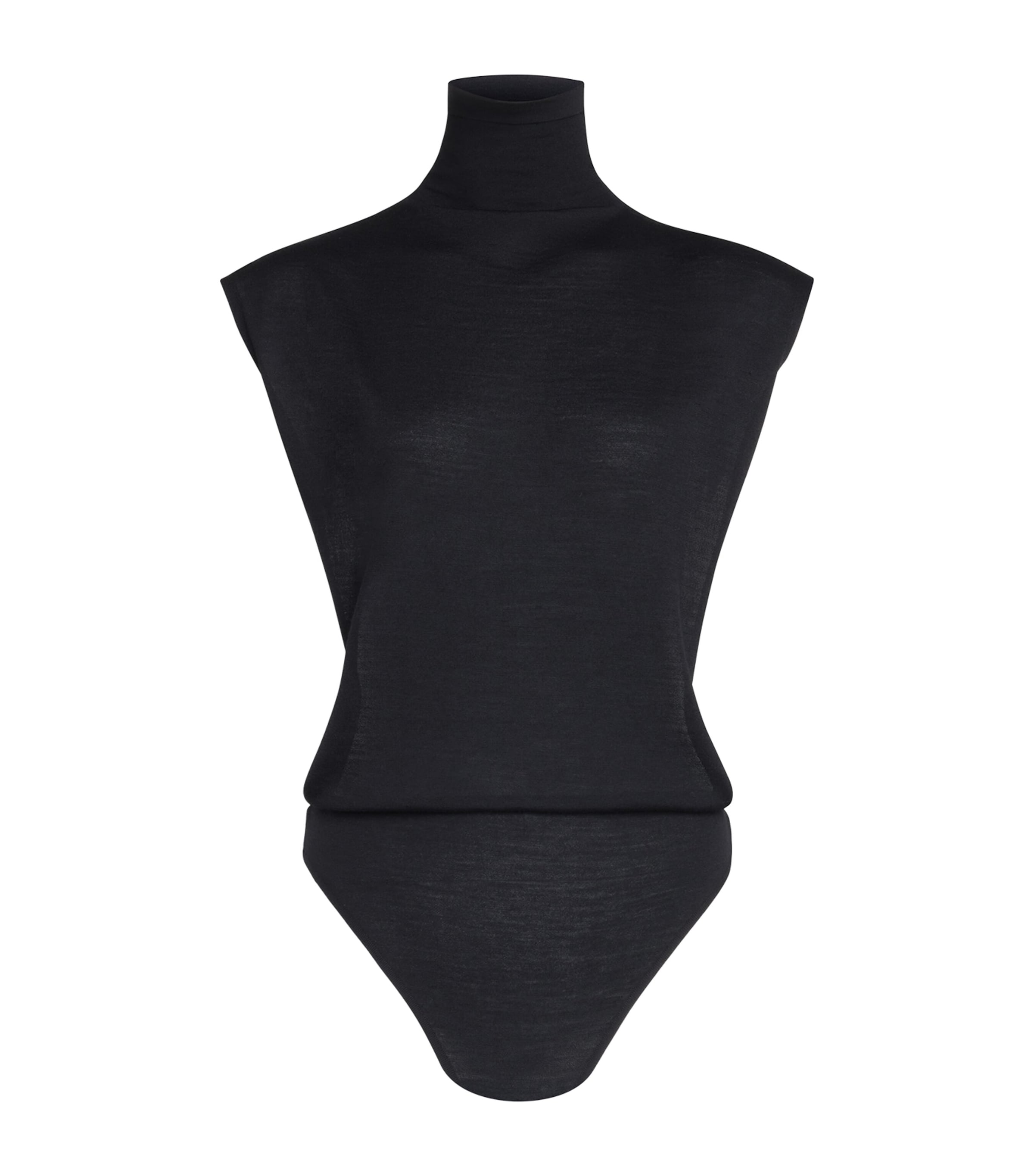 Alaïa Black Cap-Sleeve Bodysuit