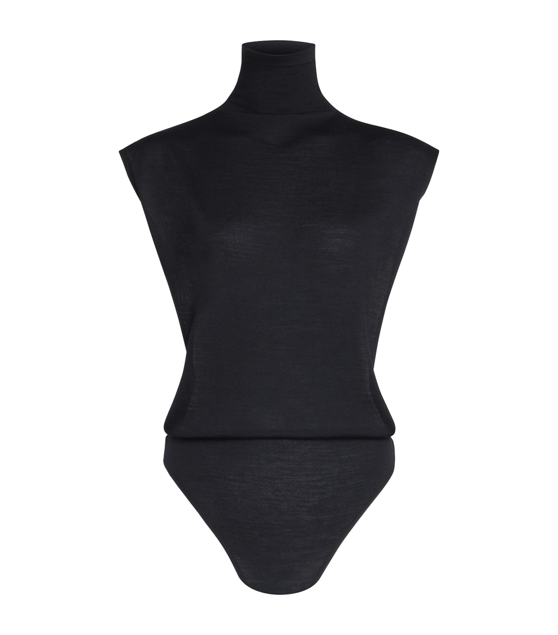 Alaïa Black Cap-Sleeve Bodysuit