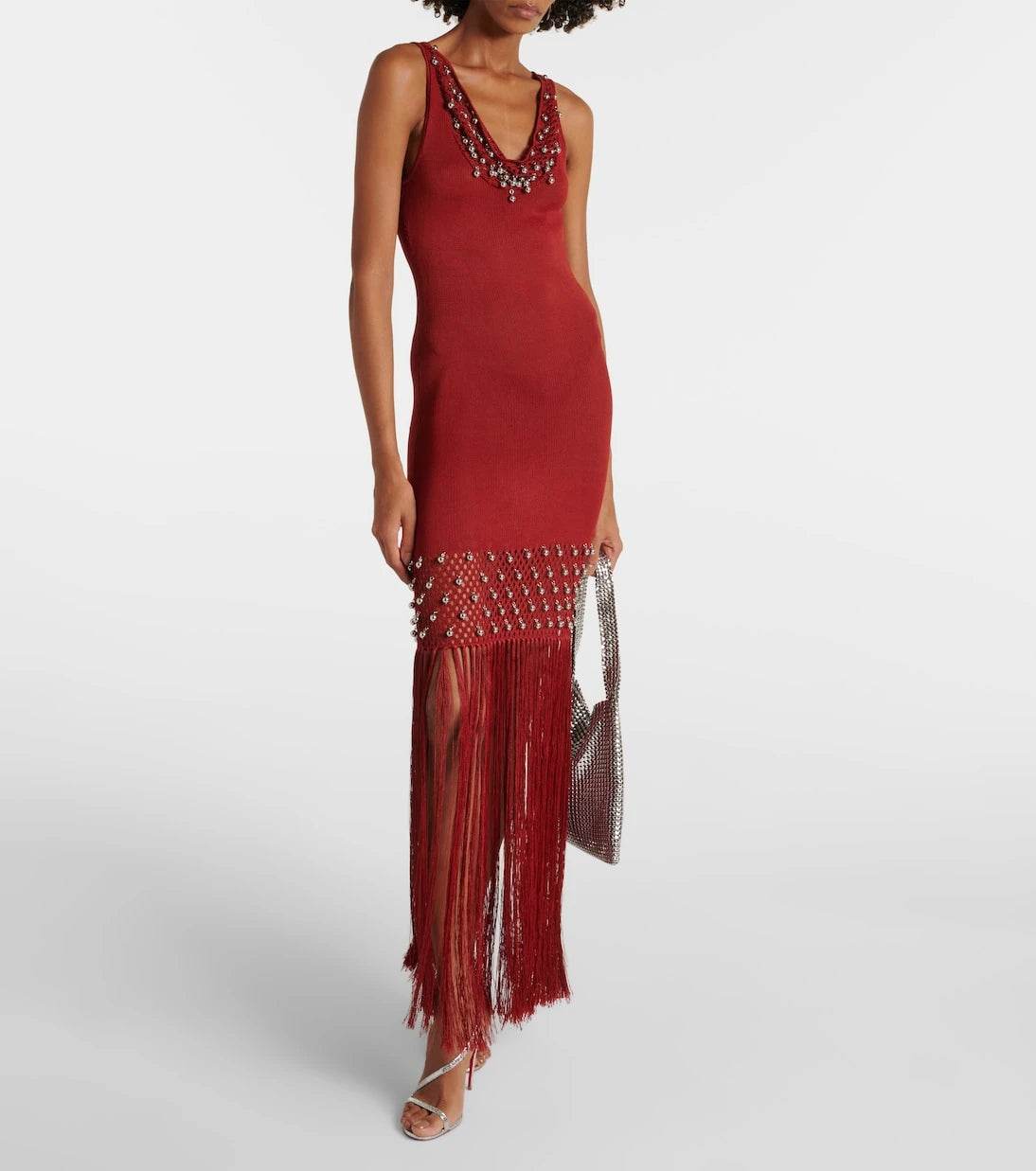 Rabanne - Embellished crochet midi dress