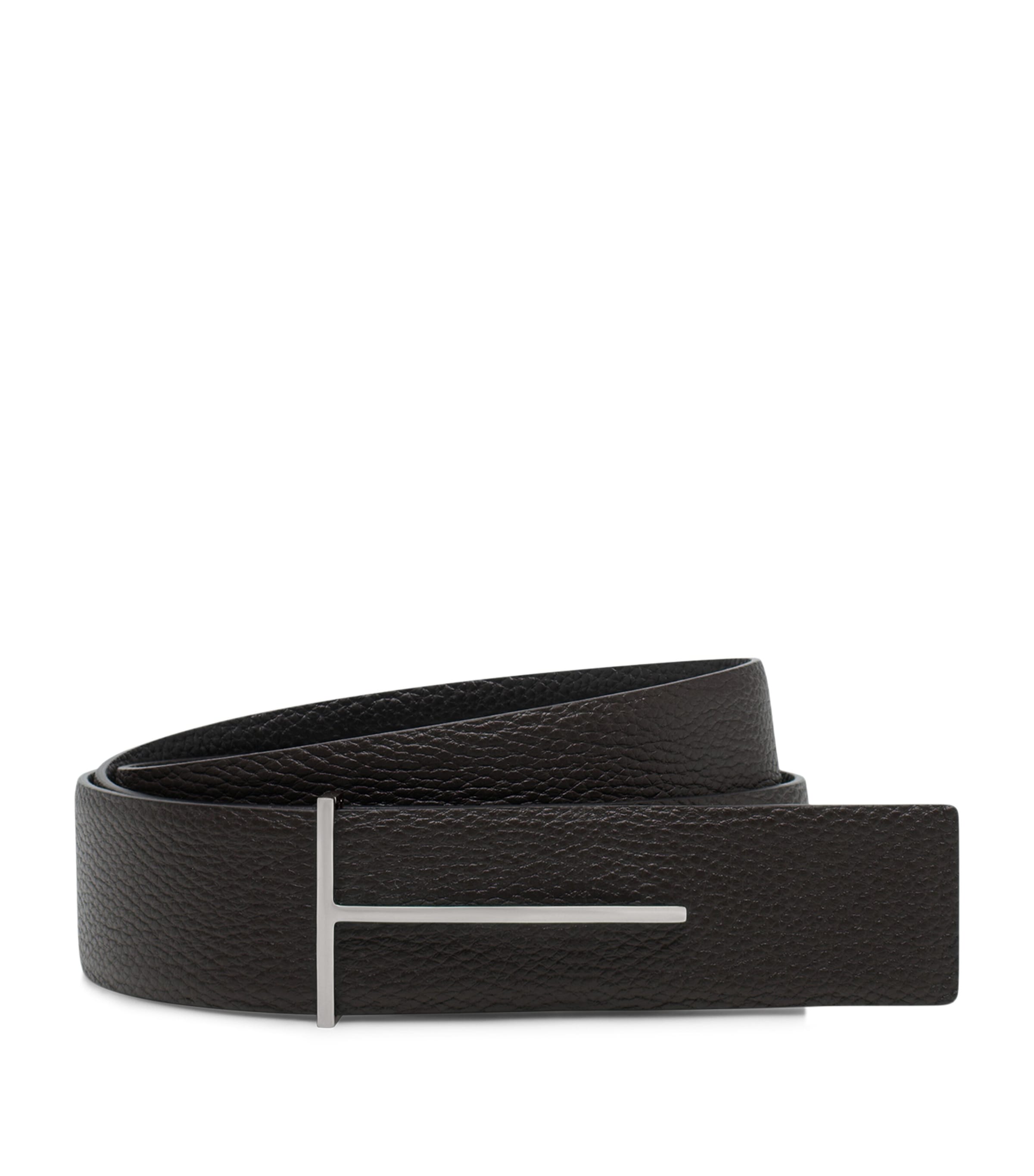 TOM FORD Calf Leather Reversible Slim T Belt