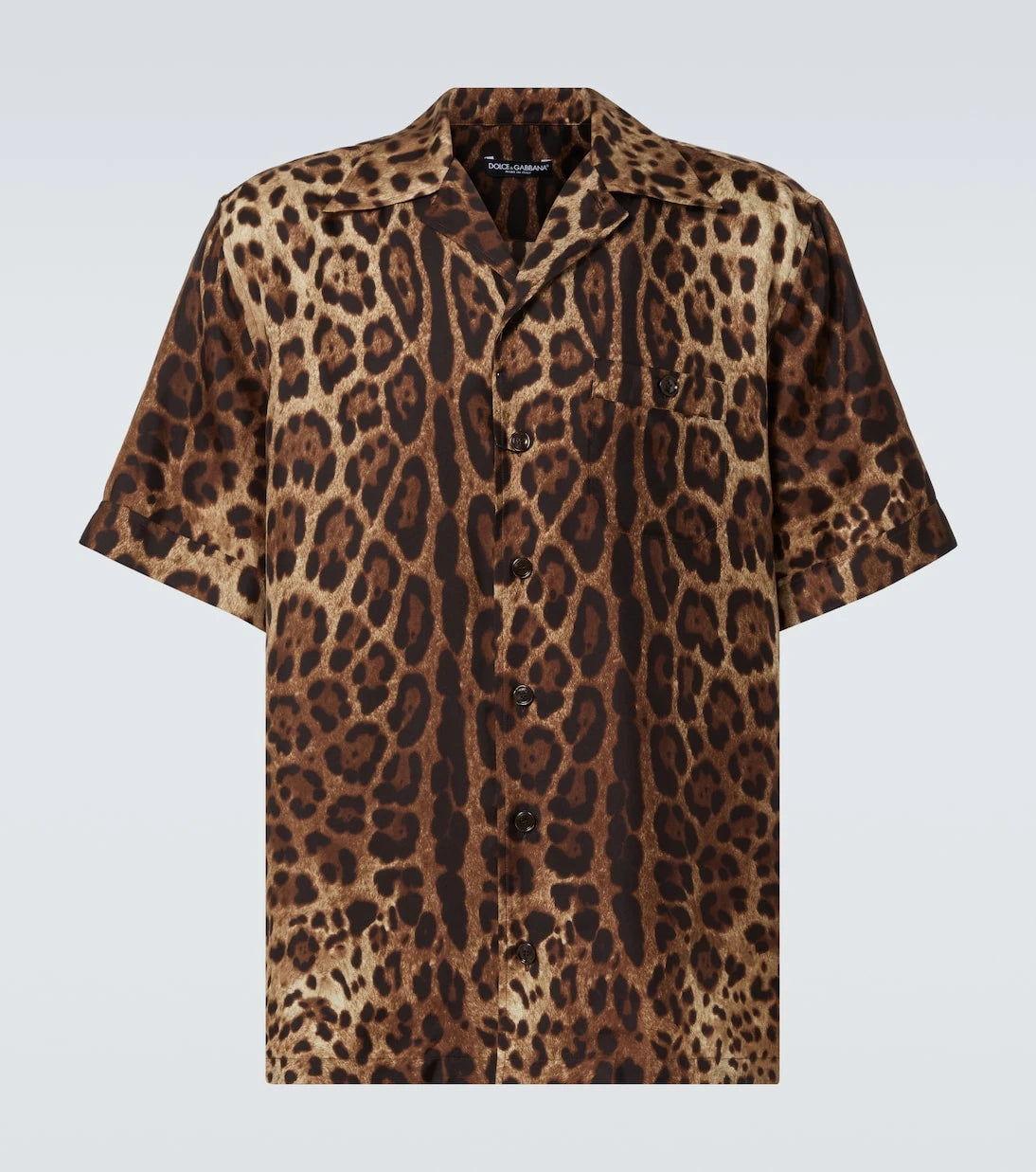 Dolce&Gabbana - Leopard-print silk bowling shirt