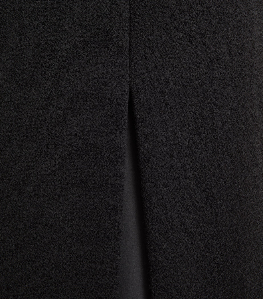 Valentino Black Virgin Wool Midi Skirt