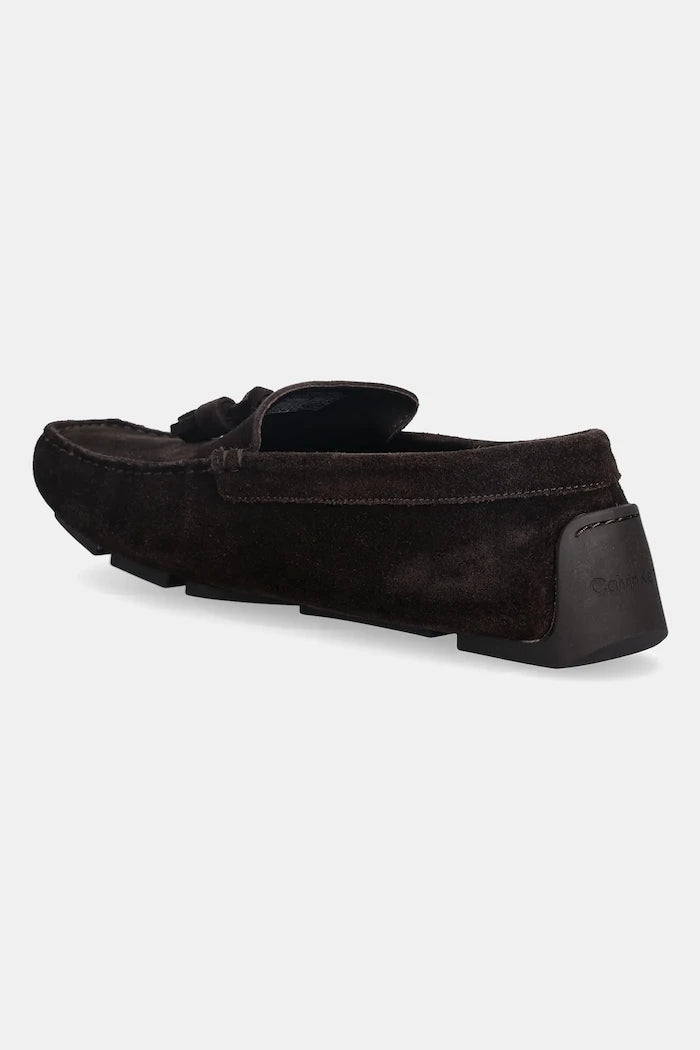 Велурени мокасини Calvin Klein DRIVER TASSELS SU