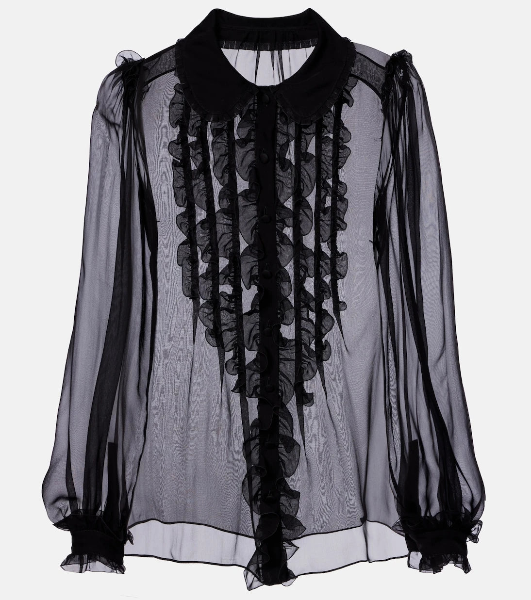 Dolce&Gabbana - Ruffled sheer silk blouse