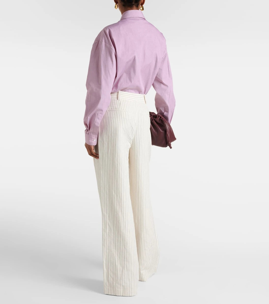 Frame - Mid-rise cotton and linen wide-leg pants