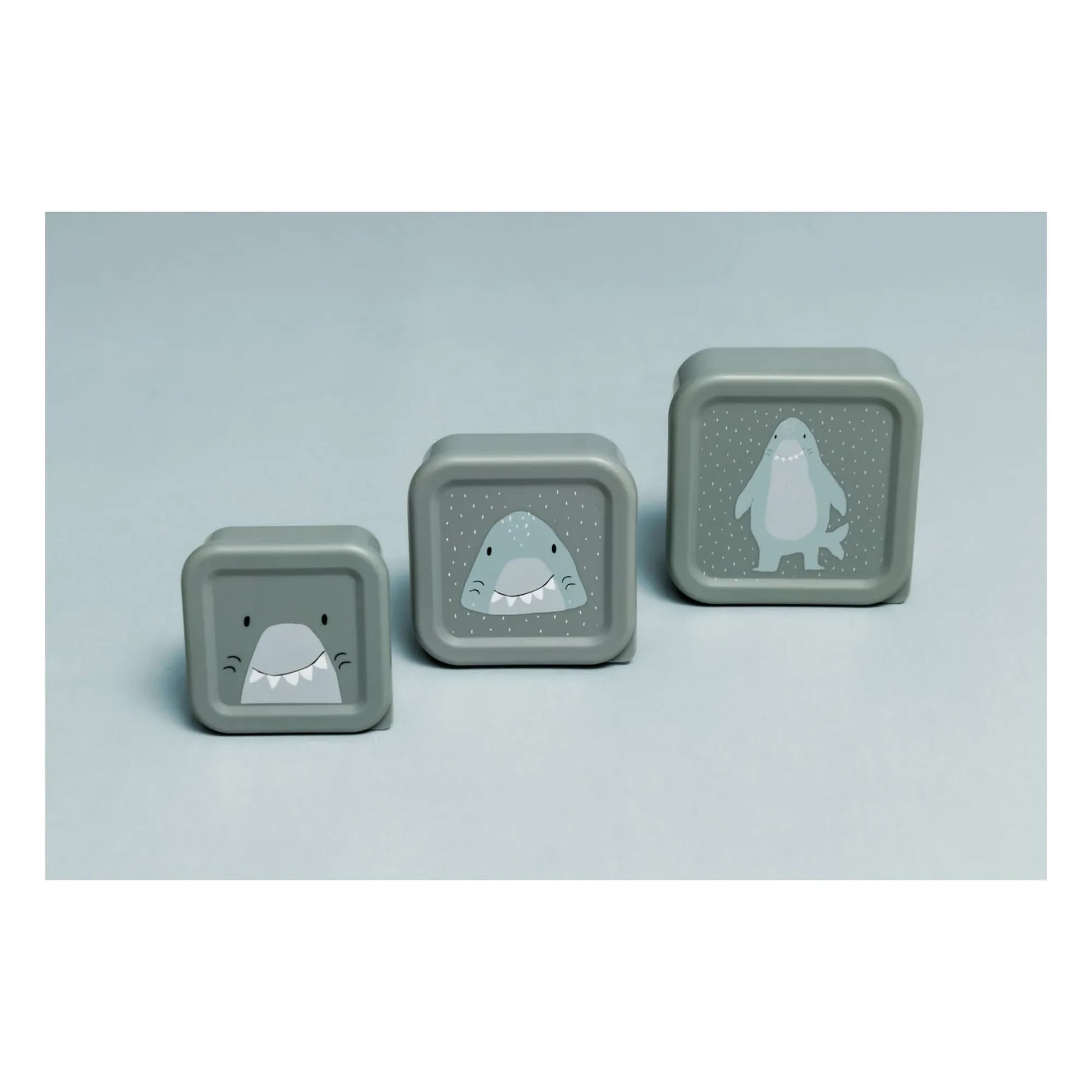 Trixie - Mr. Shark 3-piece snack boxes | Grey blue