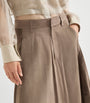 Brown Suede Midi Skirt