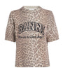 GANNI Multi Wool-Blend Leopard Print T-Shirt
